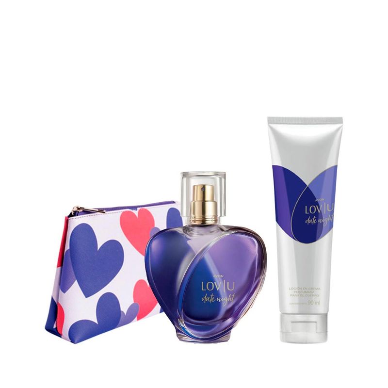 AVON - Lov U Date Night Perfume de Mujer con Locion y Neceser Avon