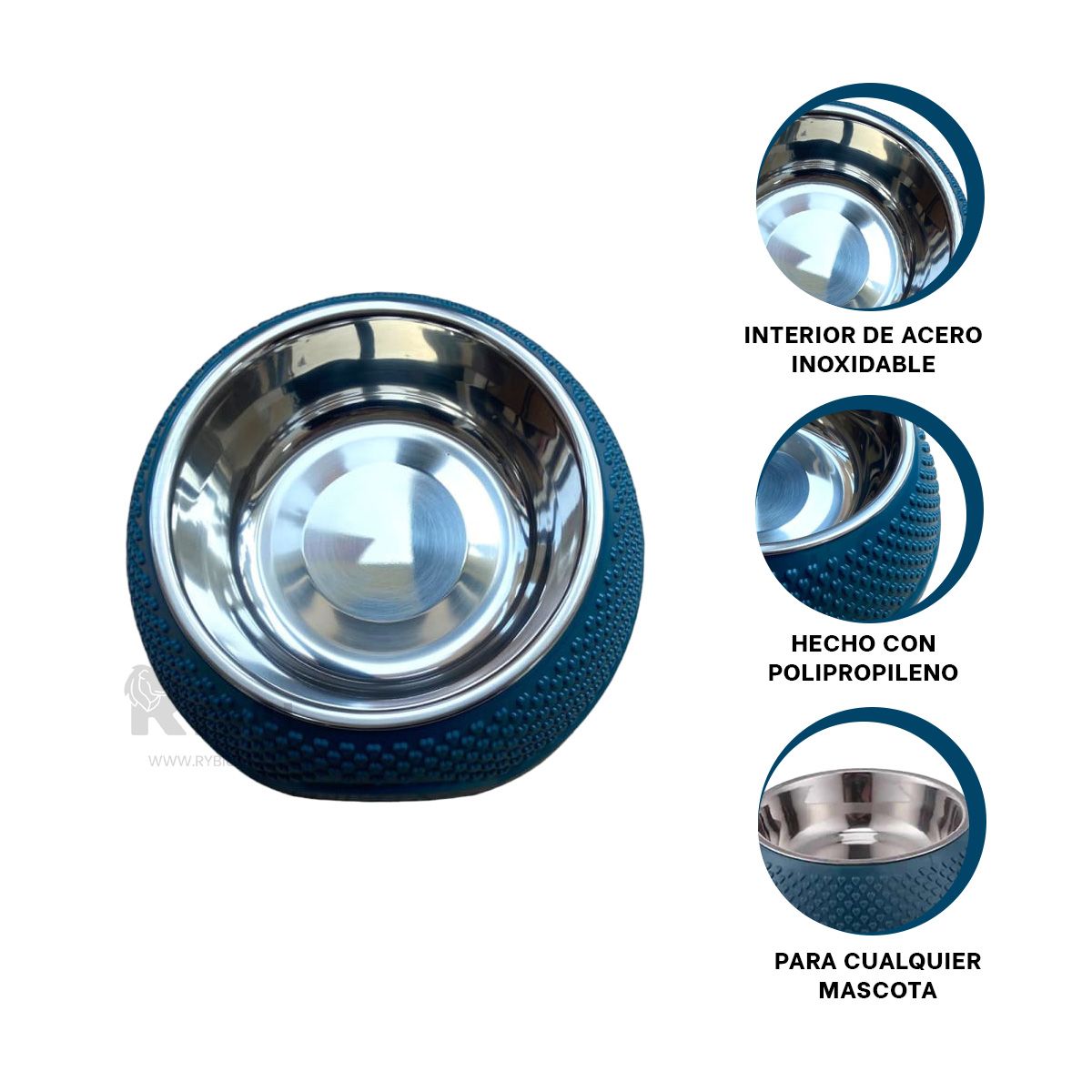 RYBIU IMPORT - Recipiente Desarmable de Azul Oscuro Y+Post-it Adhesivos