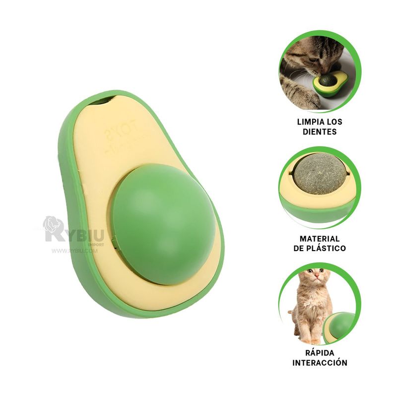 RYBIU IMPORT - Esfera de Juguete para Gatos Palta Verde Y+Gift MiniAgenda