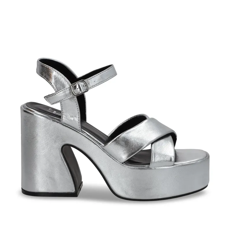 GOTTA - Sandalia Plataforma Plateada Mujer 45701 Gotta