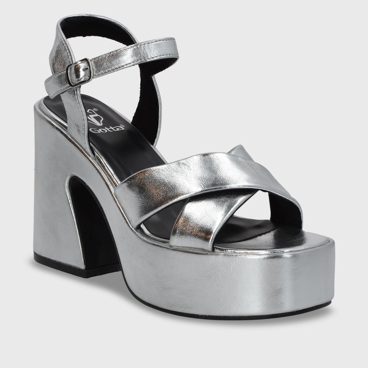 GOTTA - Sandalia Plataforma Plateada Mujer 45701 Gotta