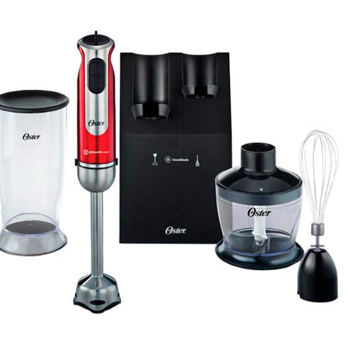 OSTER - Batidora Oster de Inmersión con Accesorios FPSTHB2801 051 Rojo