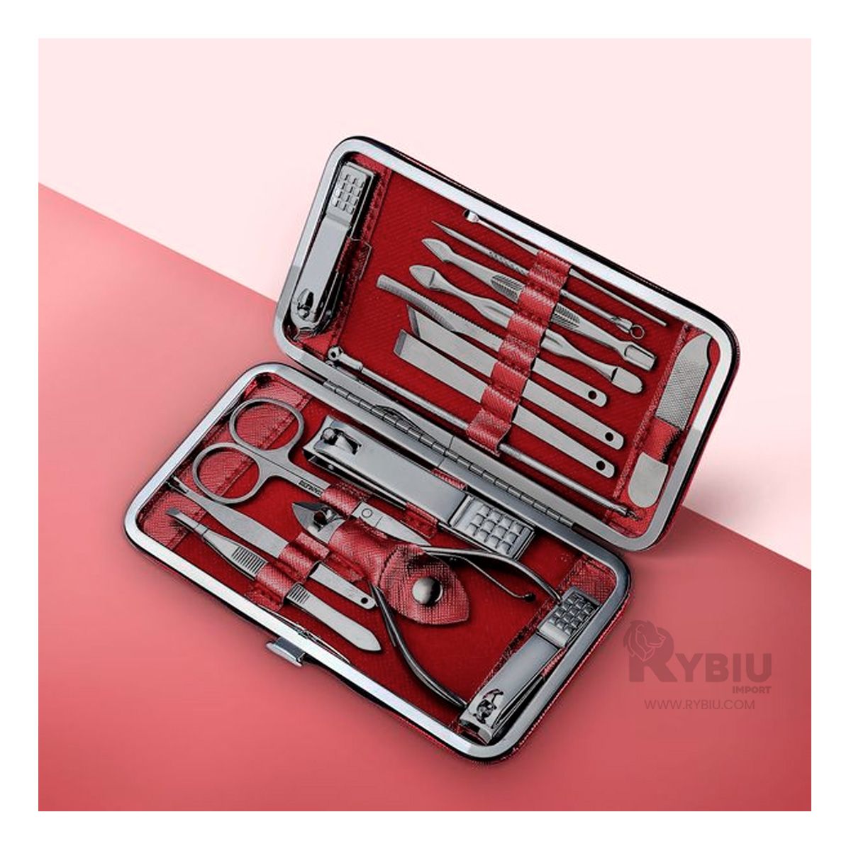 GENERICO - Set Portatil Pedicure de Color Rojo Y+Papel de Regalo