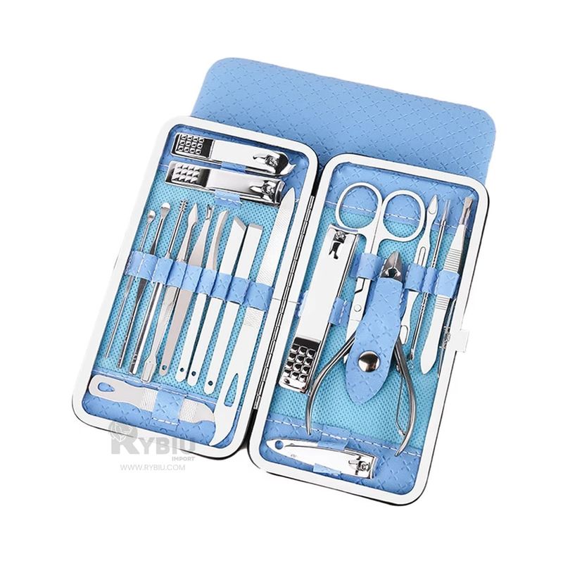 GENERICO - Kit Resistente de Manicure Color Celeste Y+Regalo Stickers