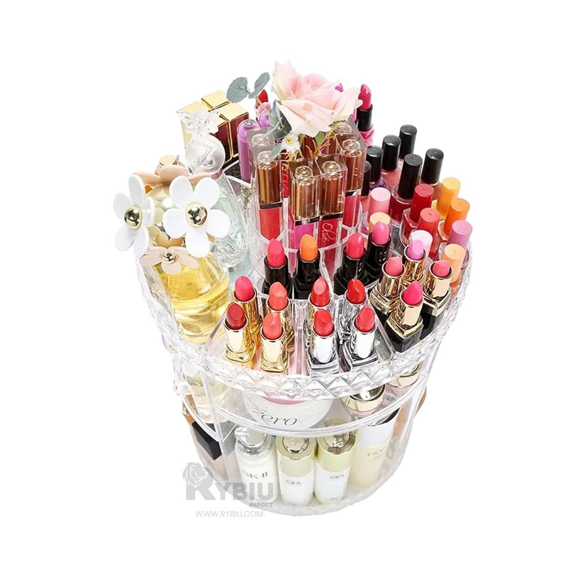 GENERICO - Organizador para Maquillaje Mediano 360° Y+Papel de Regalo