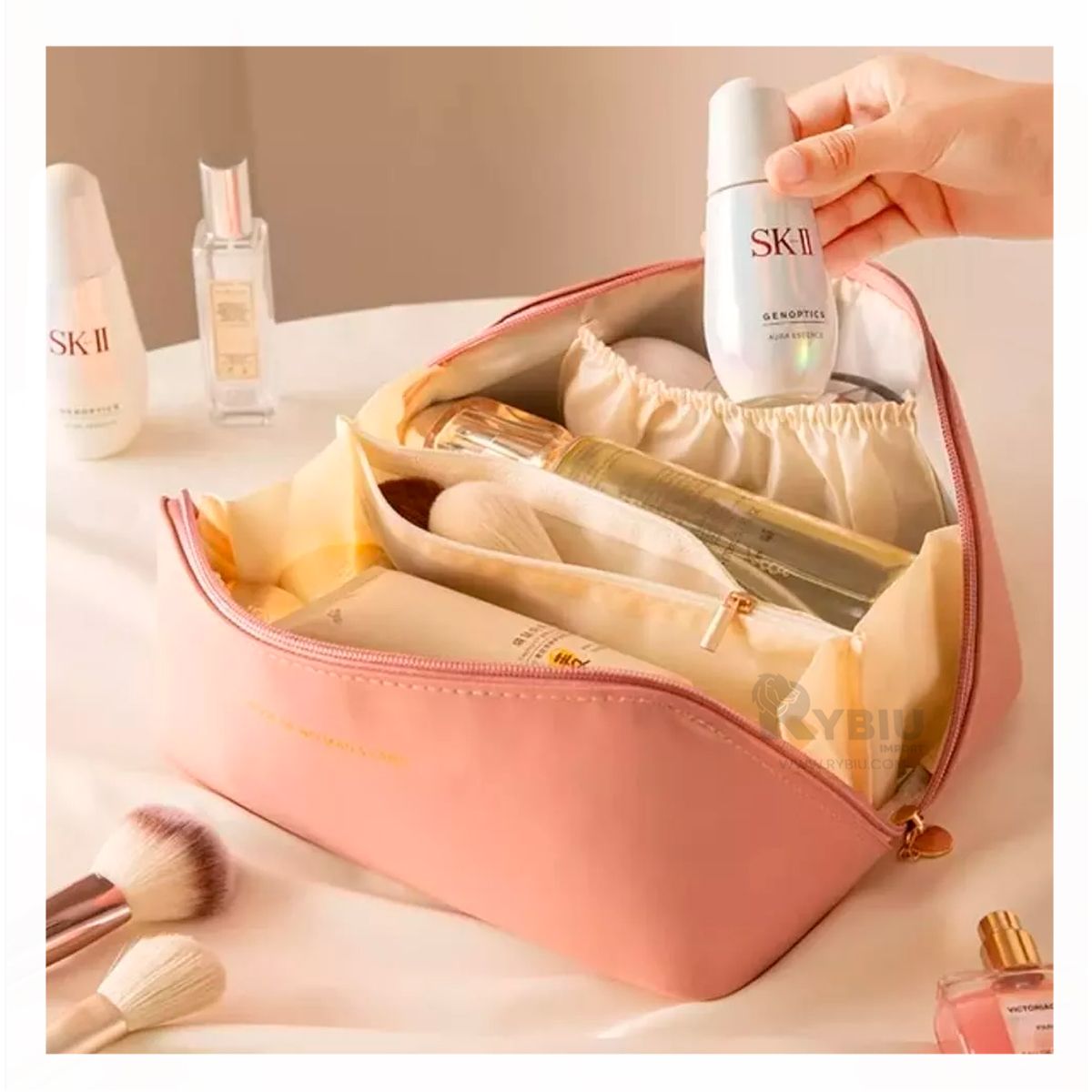 GENERICO - Estuche Elegante de hica en Tono Rosado Y+Ligas de Regalo