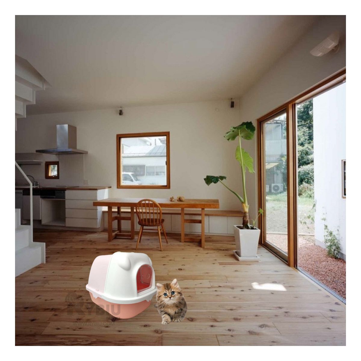 GENERICO - Arenero con Abertura en Rosado y Naranja Y+Regalo Stickers