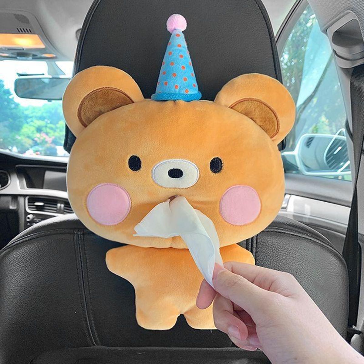 GENERICO - PACK DE 2 PORTAPAÑUELOS PARA AUTOS CON DISEÑO KAWAII