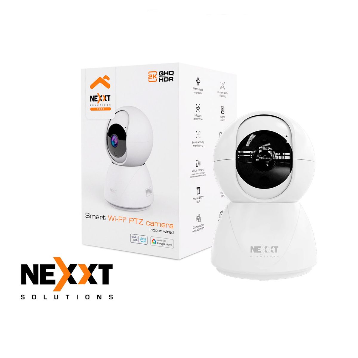 NEXXT SOLUTIONS - Cámara Inalámbrica Nexxt NHC-IP10 3MP Interior Motorizada 110° Audio 2 vías