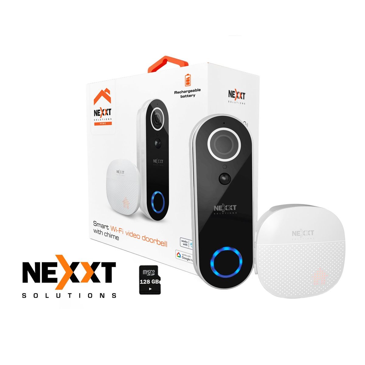 NEXXT SOLUTIONS - Timbre Smart Wifi Nexxt NHC-D100 Control voz Alertas Multiples accesos +128GB
