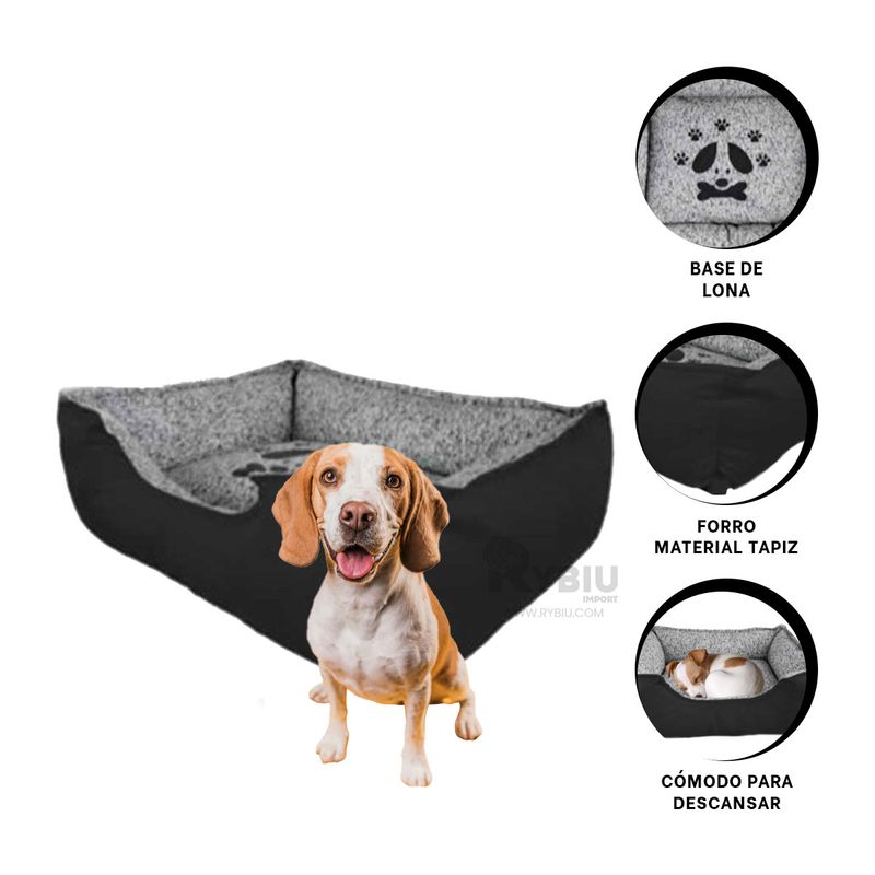 GENERICO - Colchon para Peludos en Talla M de Negro Y+Gift MiniAgenda