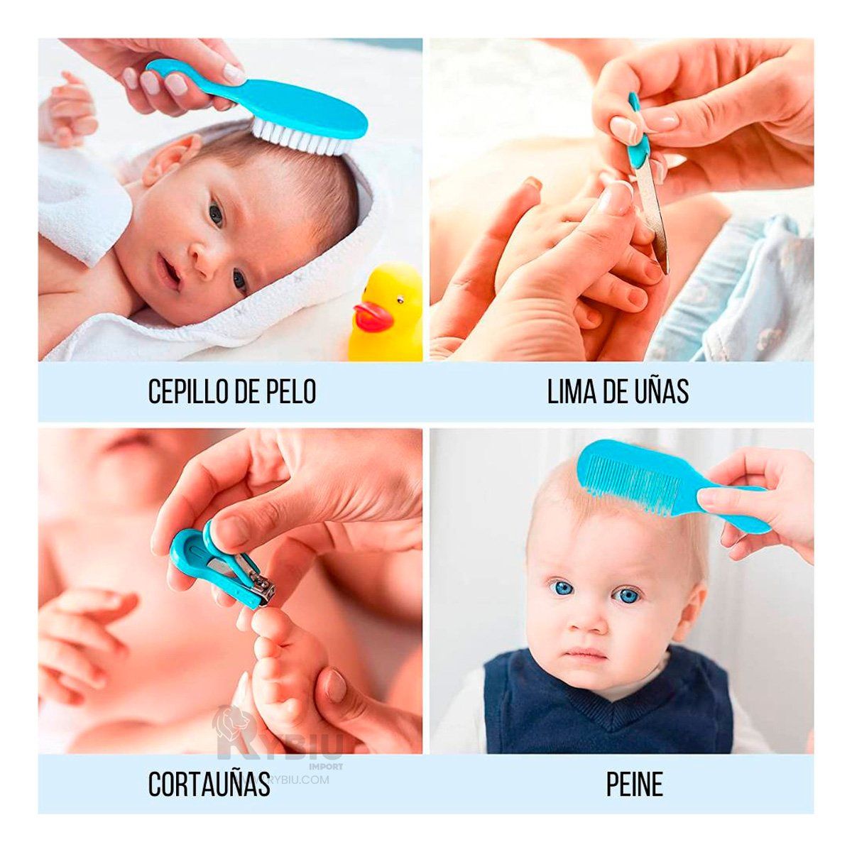 GENERICO - Kit de Cuidado Bebe 10 Piezas Color Azul