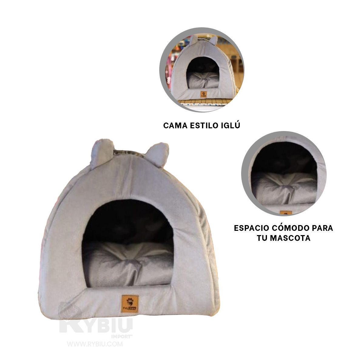 GENERICO - Iglu para Mascota Talla M de Plomo Y+Banderitas adhesivas