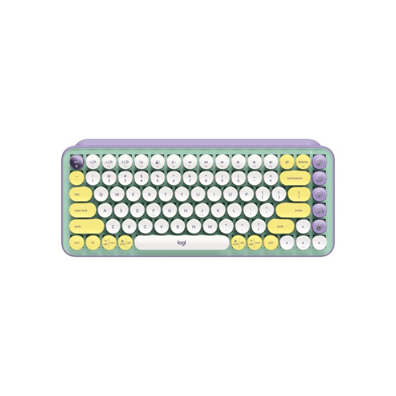 LOGITECH - TECLADO LOGITECH POP KEYS INALAMBRICO BLUETOOTH FRESH VIBES LILA VERDE