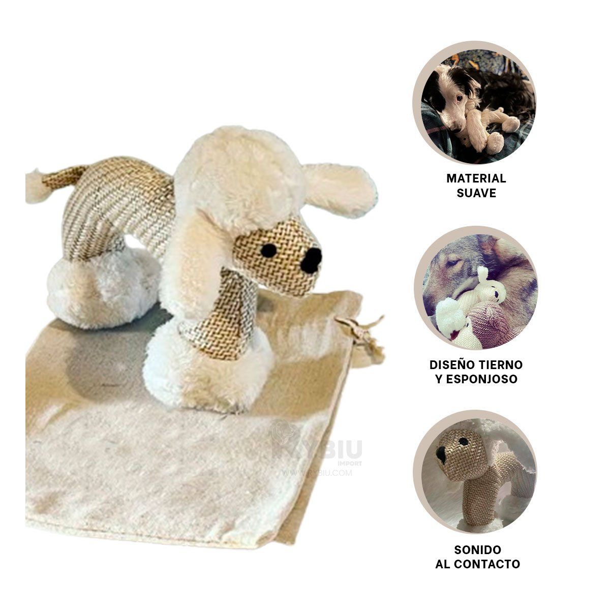 GENERICO - Muneco Antiestres de Perro en Blanco Y+Post-it Adhesivos