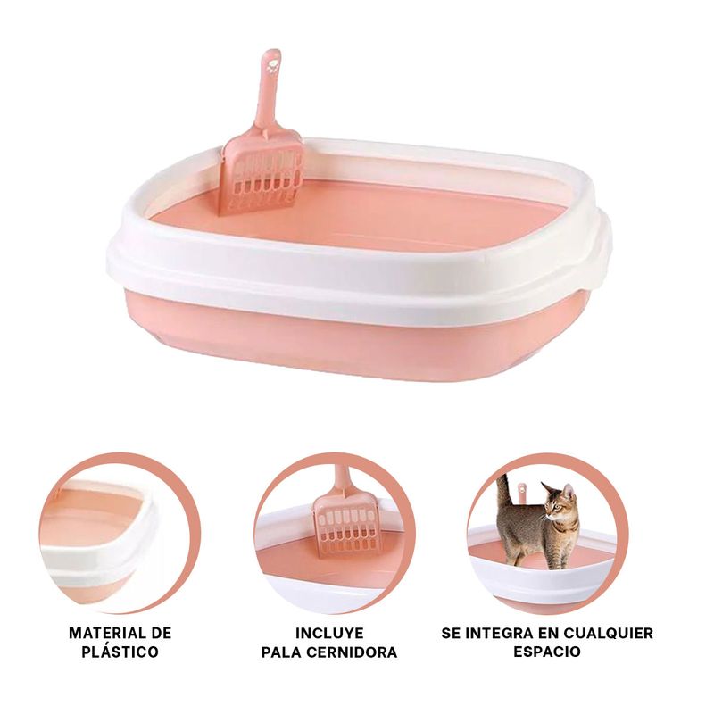 RYBIU IMPORT - Caja Ligera e Higienico 40x33x11 Rosado Y+Regalo Stickers
