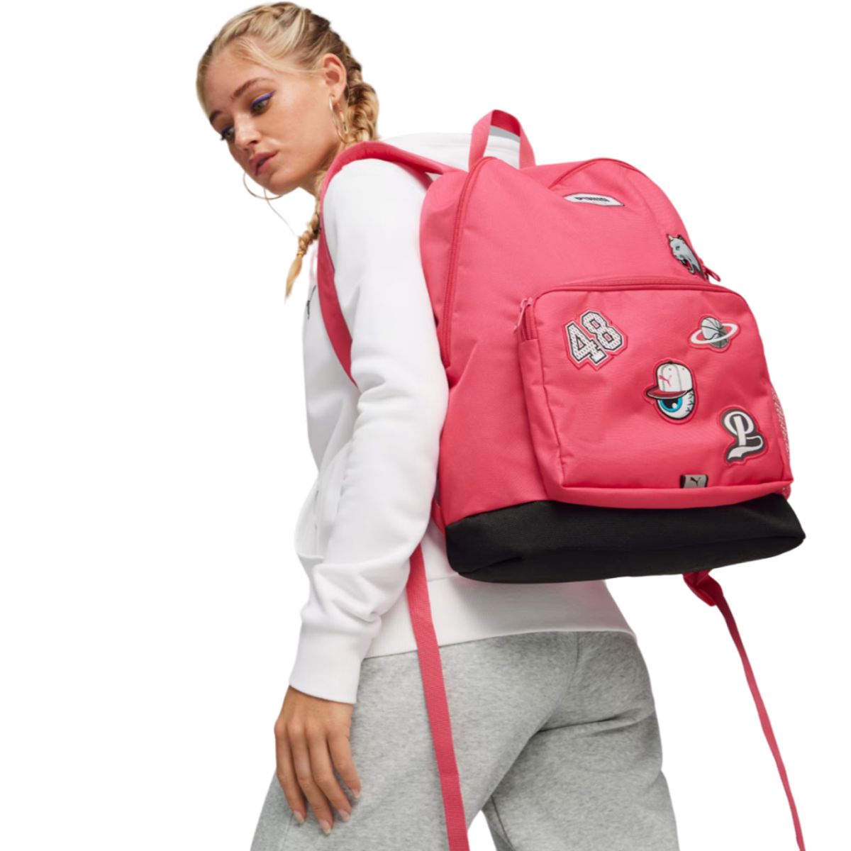 PUMA - Mochila Puma Patch Backpack 090344 02 Rosado para Mujer