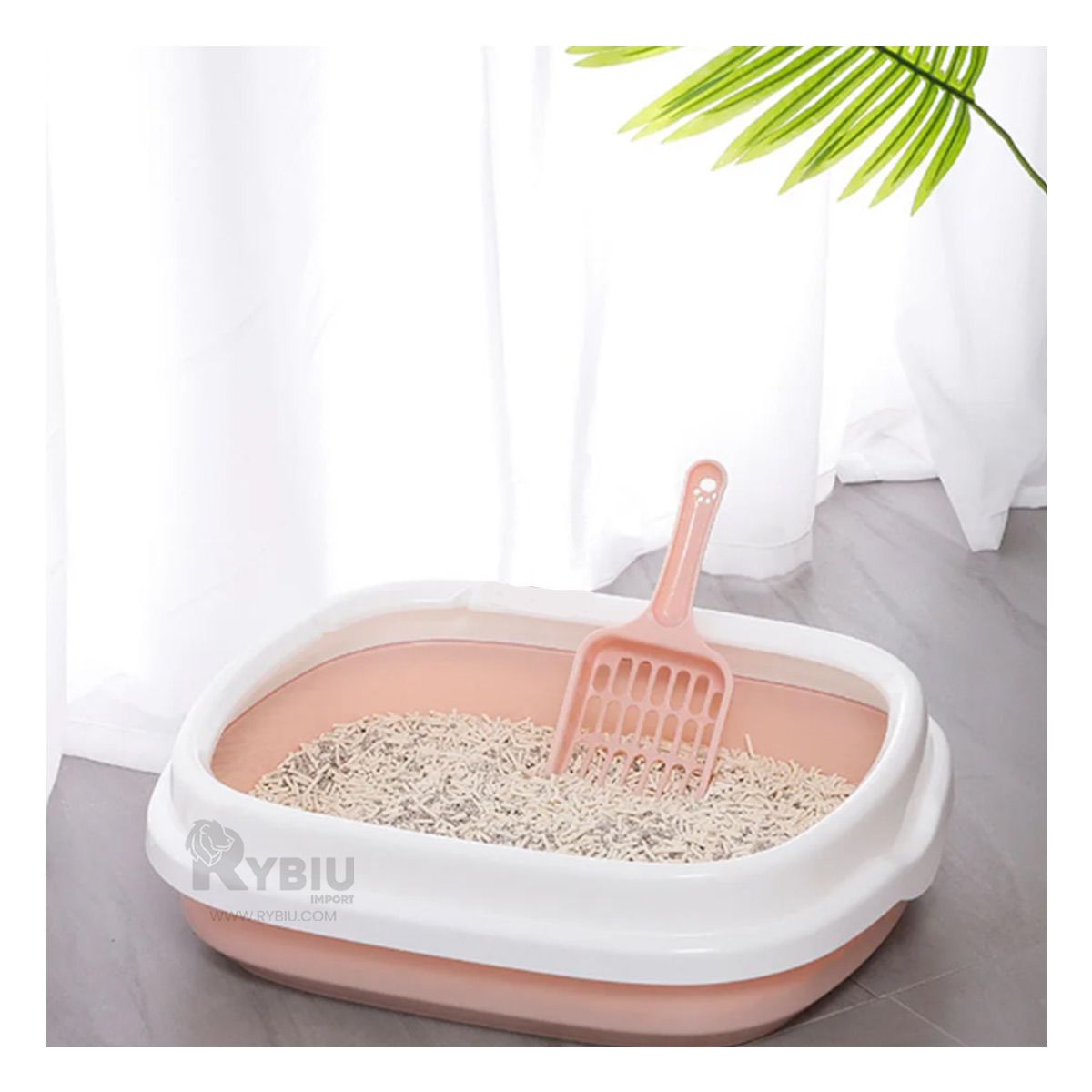 GENERICO - Arenero Versatil y Moderno para Gatos 40x33x11 Rosado