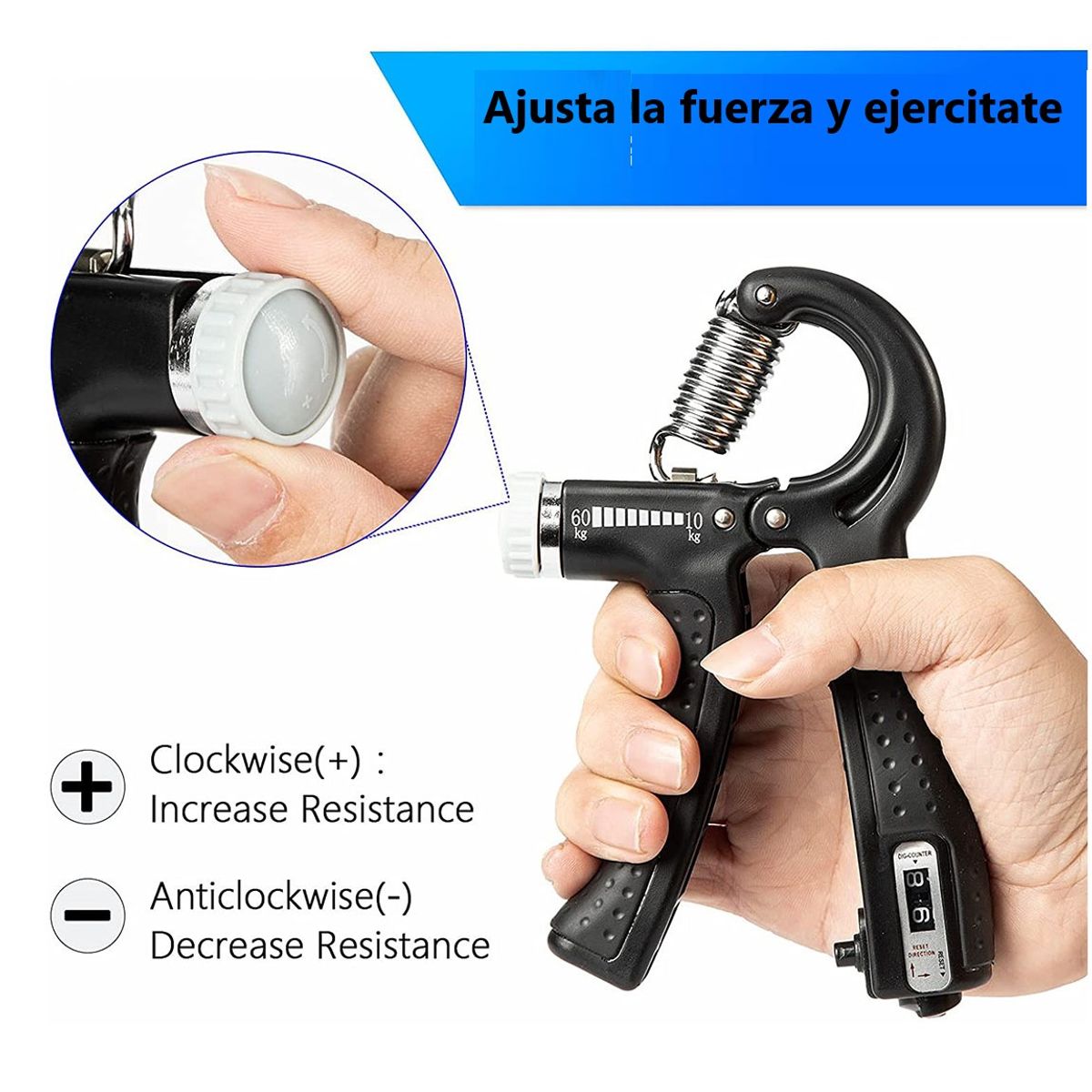 GENERICO - Agarre de mano Hand grip Ejercita las manos Naranja