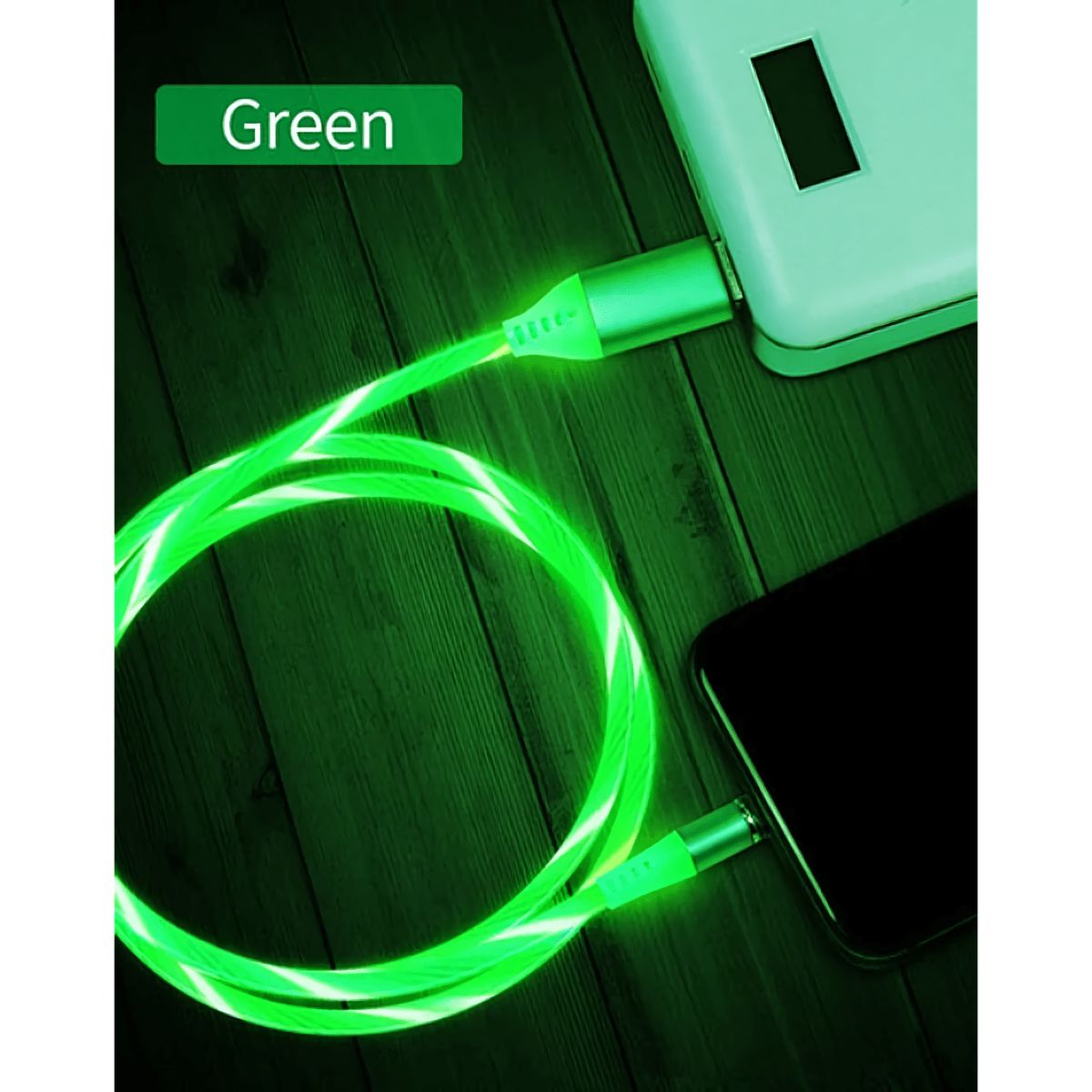 GENERICO - Cable Magnetico Led 2A - 360 Greenport Verde - 1 Metro