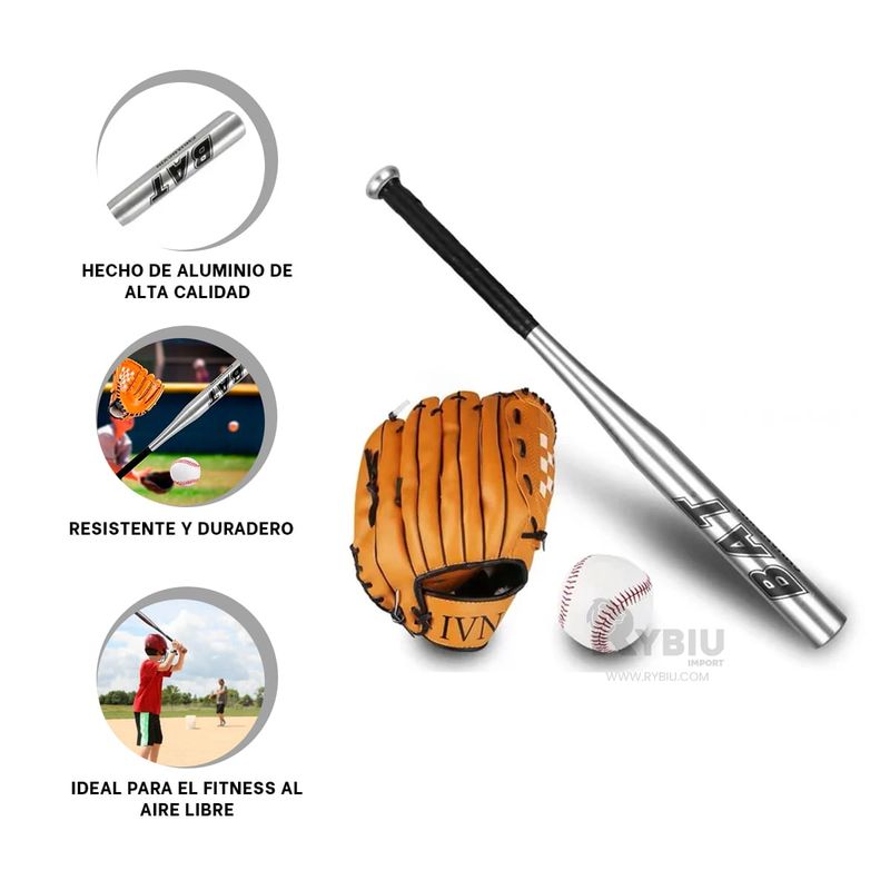 GENERICO - Equipo de Beisbol Bate Guante y Pelota Y+Ligas de Regalo
