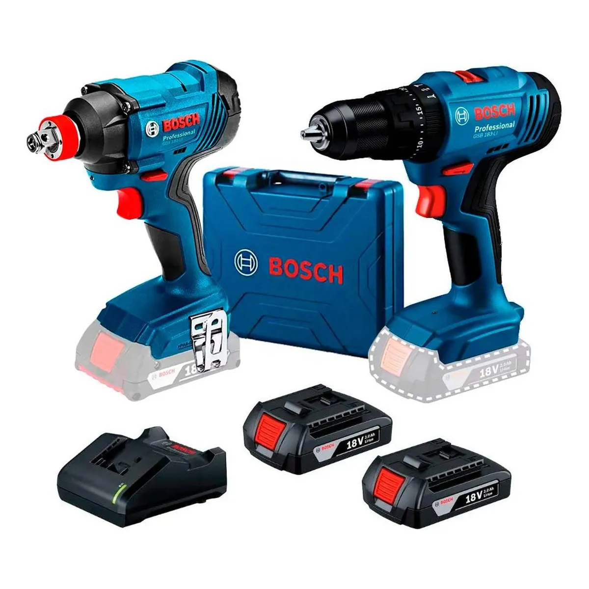BOSCH - Taladro Percutor GSB 183 + Llave Impacto GDX 180 Bosch