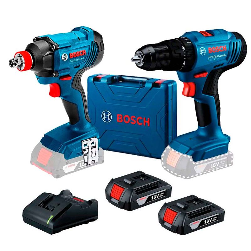 BOSCH - Taladro Percutor GSB 183 + Llave Impacto GDX 180 Bosch
