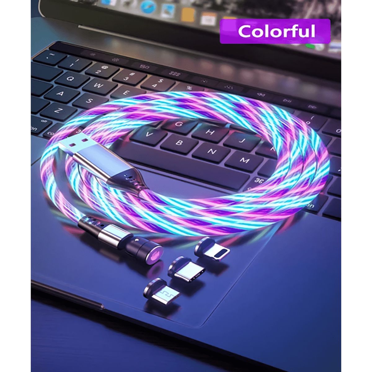 GENERICO - Cable Magnetico Led 3A - 540 Greenport Tricolor - 1 Metro