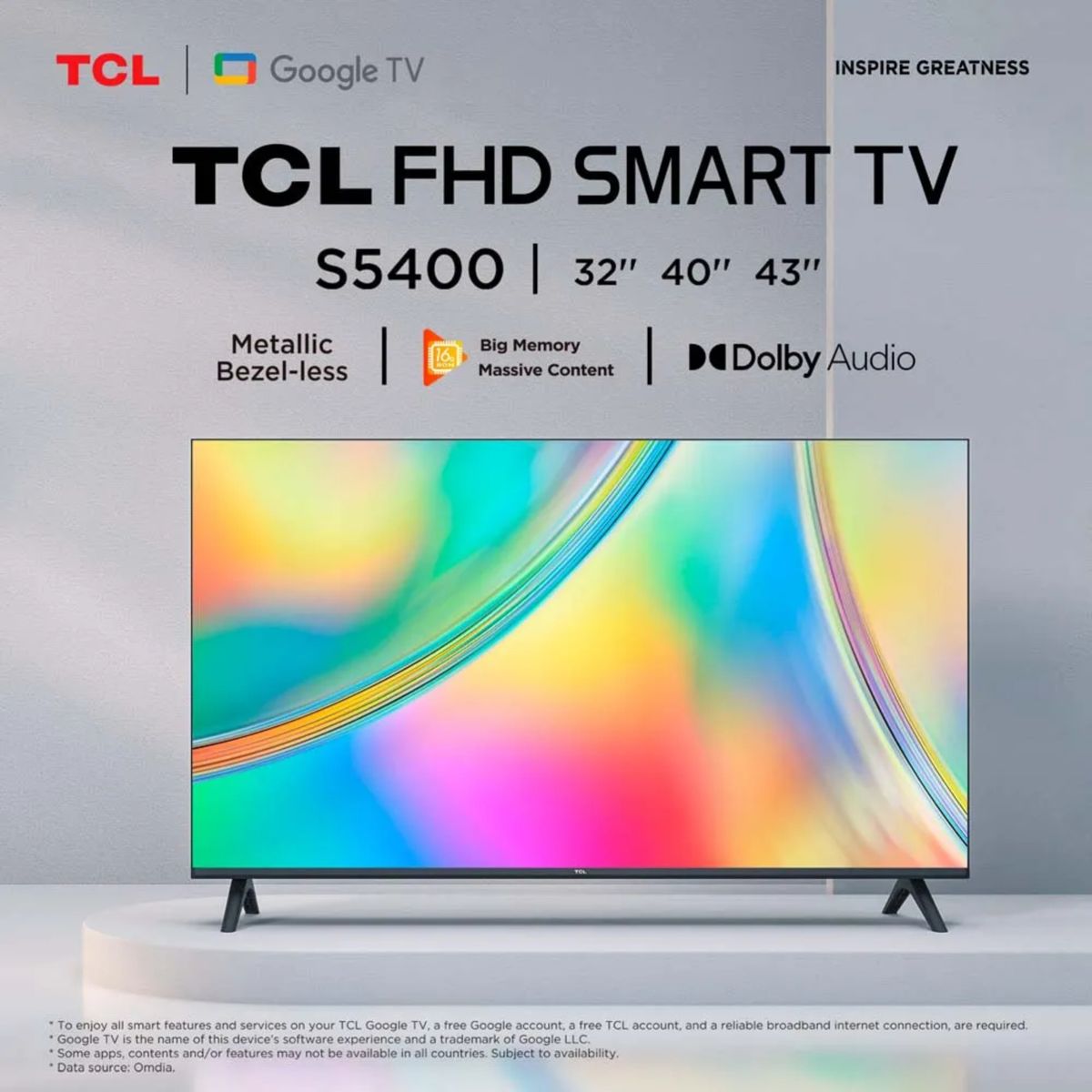 TCL - Televisor 40 TCL Full HD 40S5400A Android tv