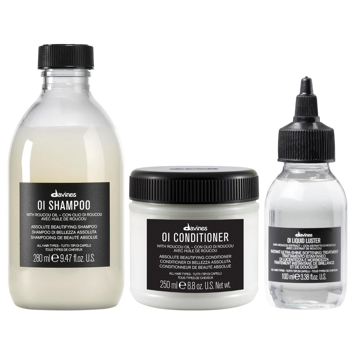 DAVINES - Shampoo Antioxidante 280ml + Acondicionador + Liquid Luster Davines OI
