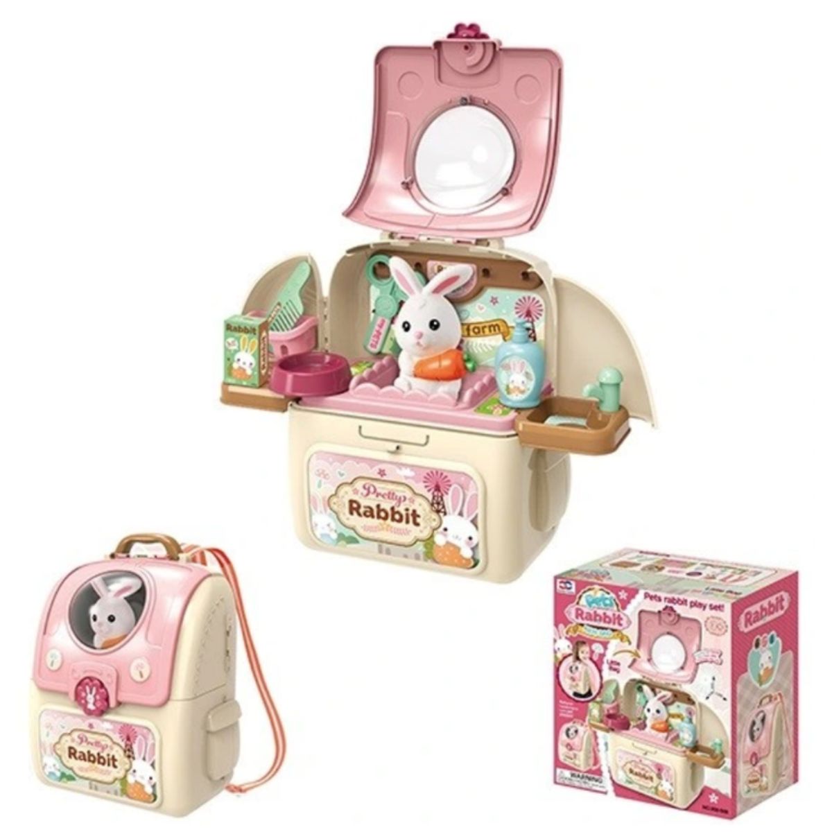 GENERICO - Set De Adorable Conejo En Mochila 2 En 1