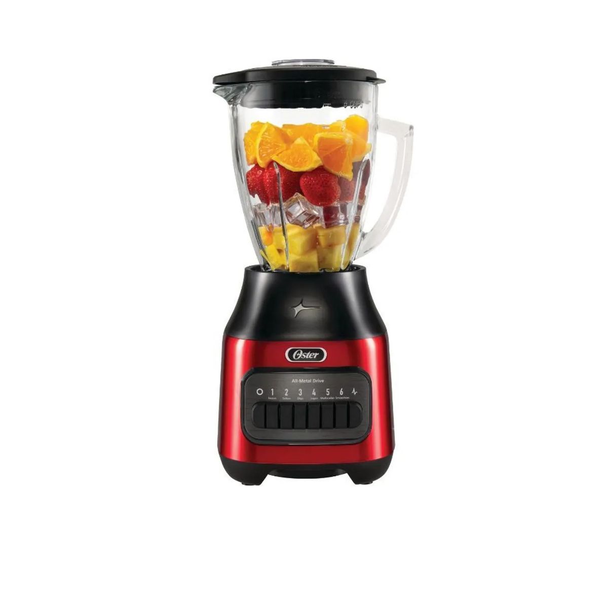 OSTER - Licuadora Oster BLSTPEG-CPB 1.5 Litros 6 Velocidades 600 watts rojo