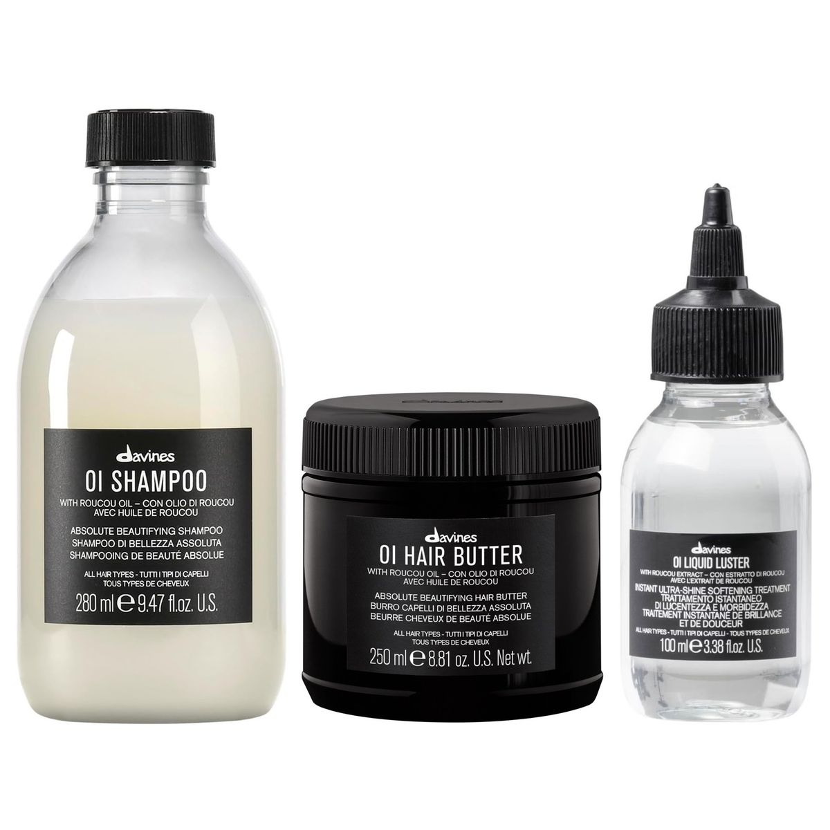 DAVINES - Shampoo Antioxidante 280ml + Hair Butter + Liquid Luster Davines OI