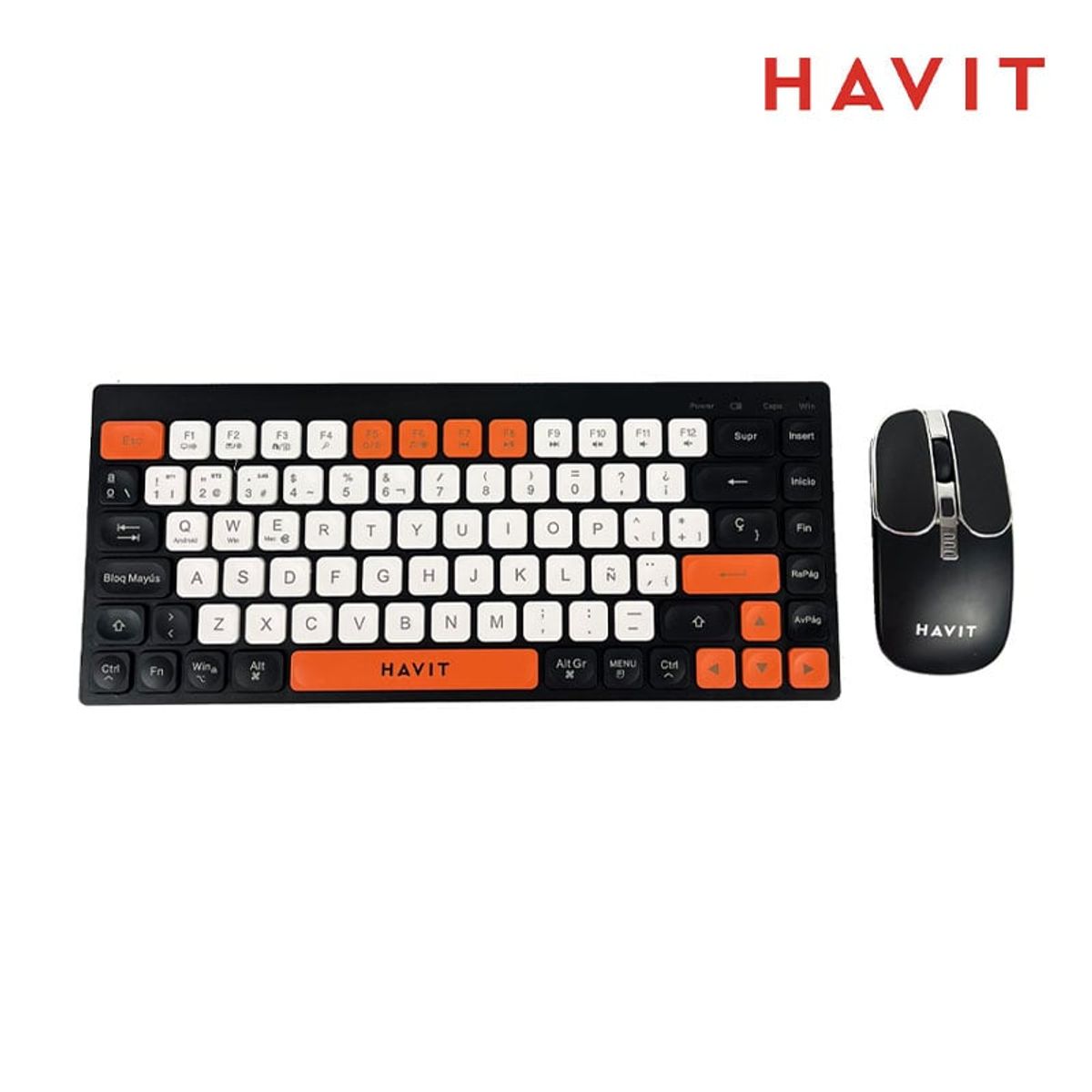 HAVIT - KIT TECLADO Y MOUSE HAVIT KB831WB-SP NARANJANEGRO