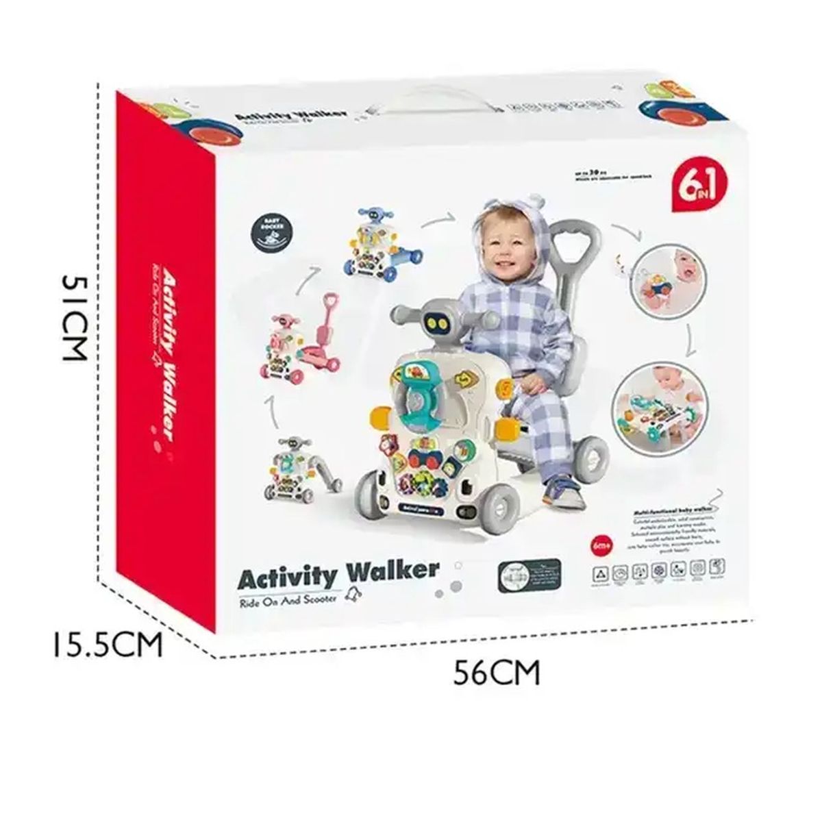 GENERICO - Caminador Musical multifuncional 6 en 1 - AZUL