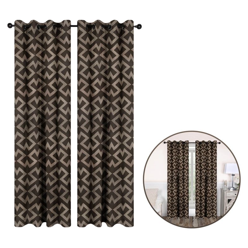BUYPAL - Cortina para sala 140x240 cm en Poliéster con Ojete Metálico Marron
