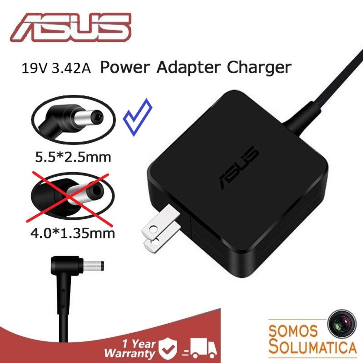 ASUS - Cargador Asus 19v 342a - Punta Gruesa 5x2mm - Original