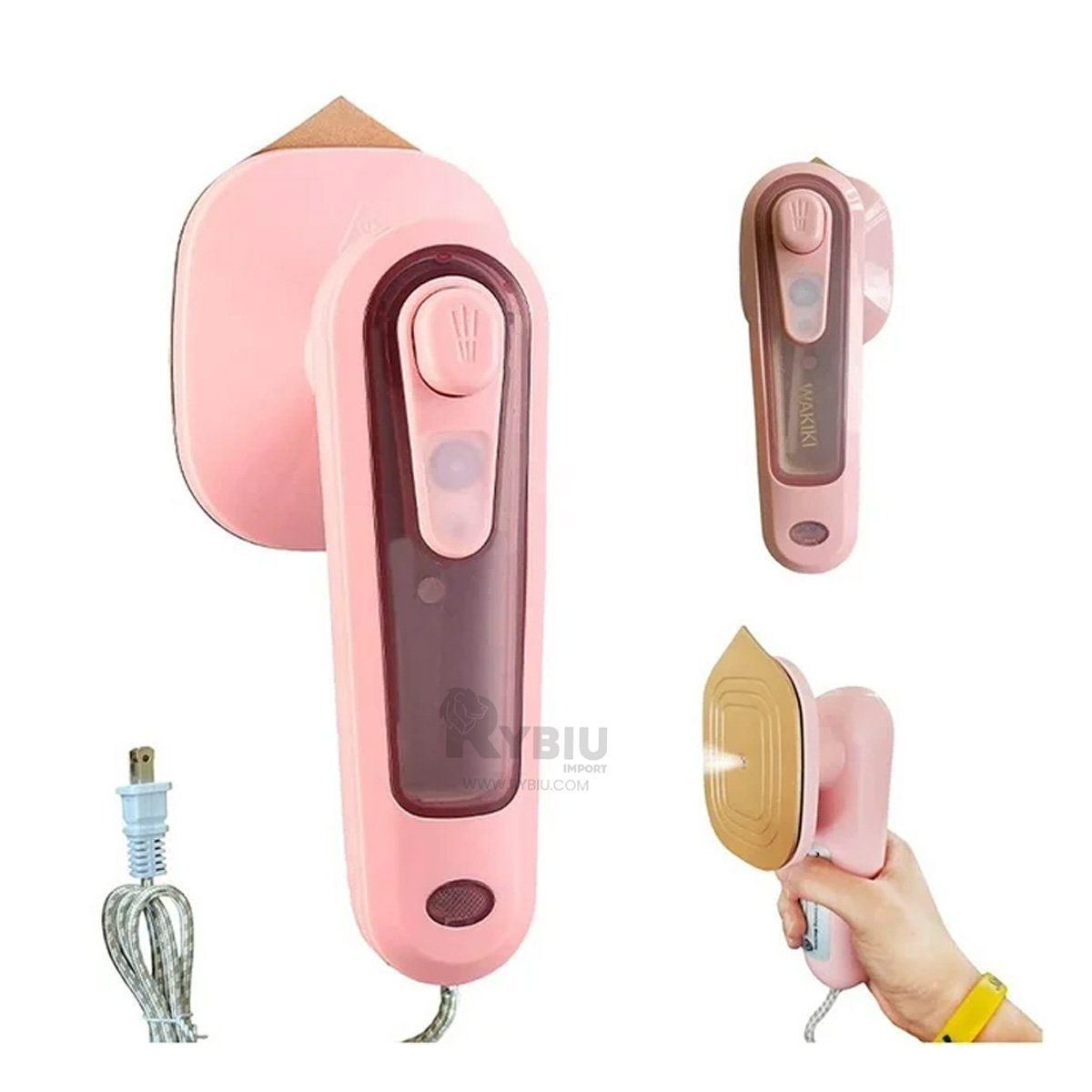 GENERICO - Plancha Mini a Vapor en Modelo Rosado