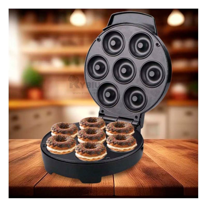 GENERICO - Maquina Circular de 7 Mini Donas en Color Negro.