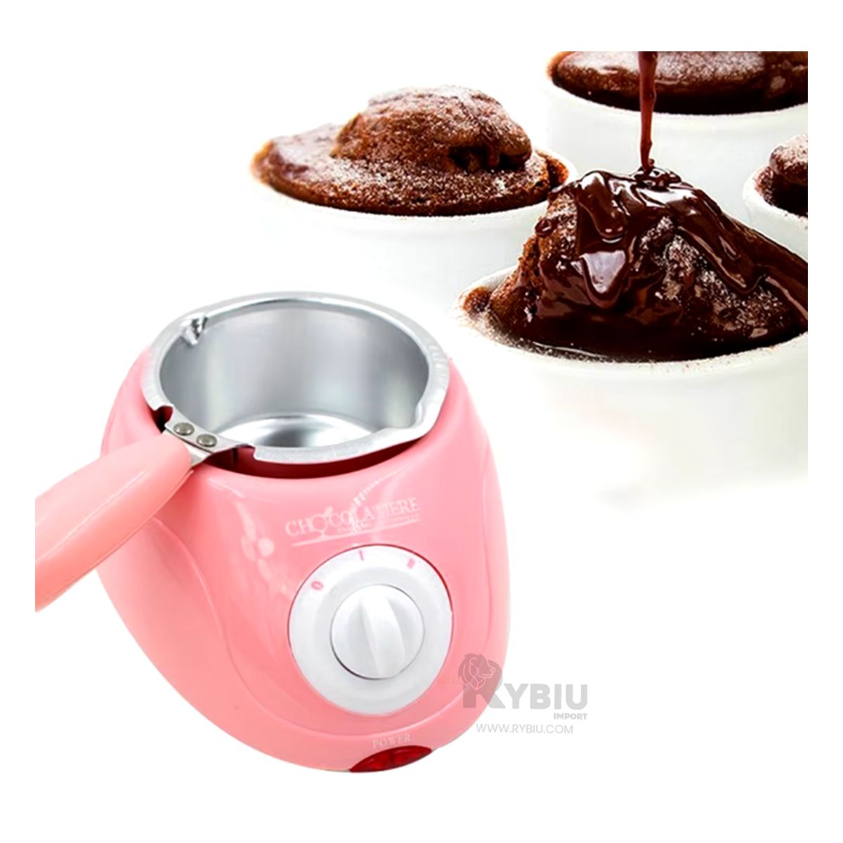 GENERICO - Olla Chocolatera con Accesorios de Color Rosado