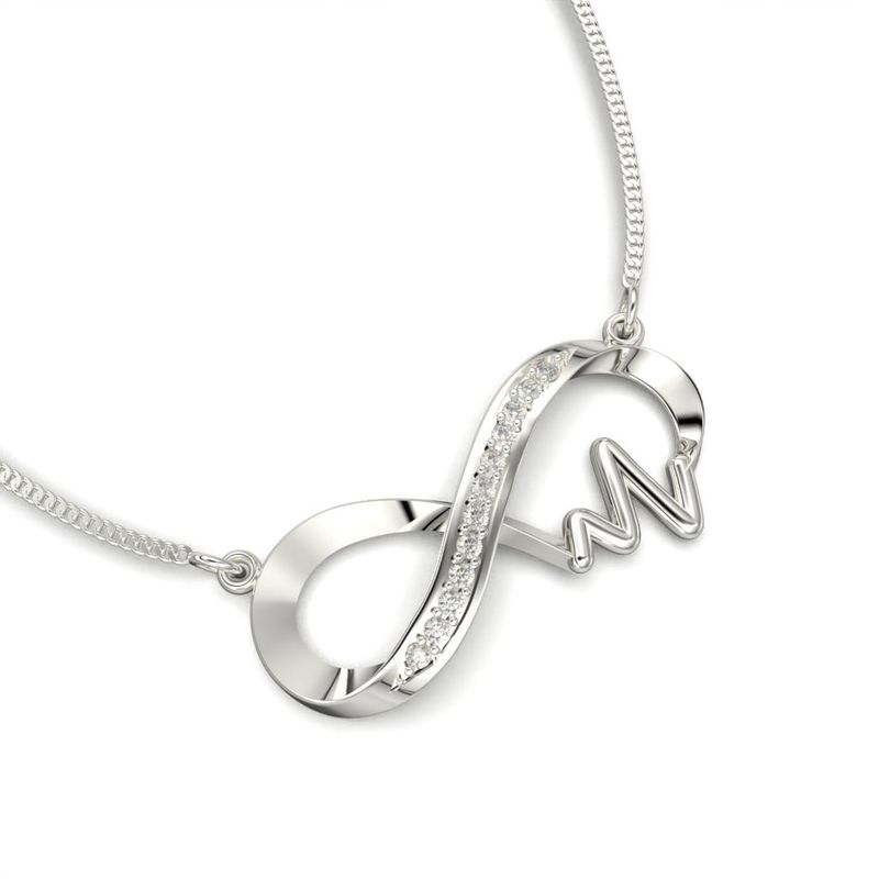 LUYA JOYERÍA - Collar de infinito y cardiograma con corte circular
