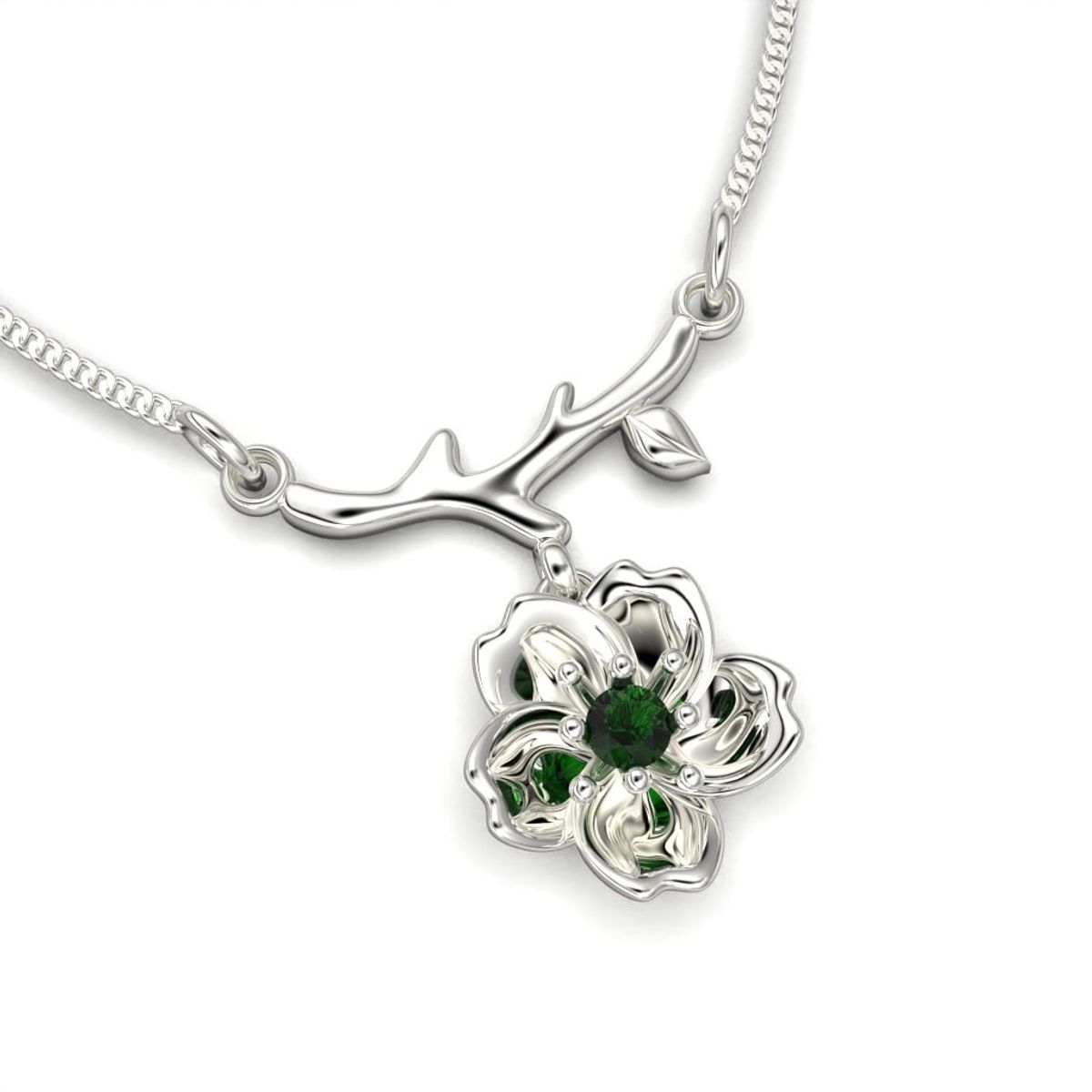 LUYA JOYERÍA - Collar flor de cerezo con corte circular