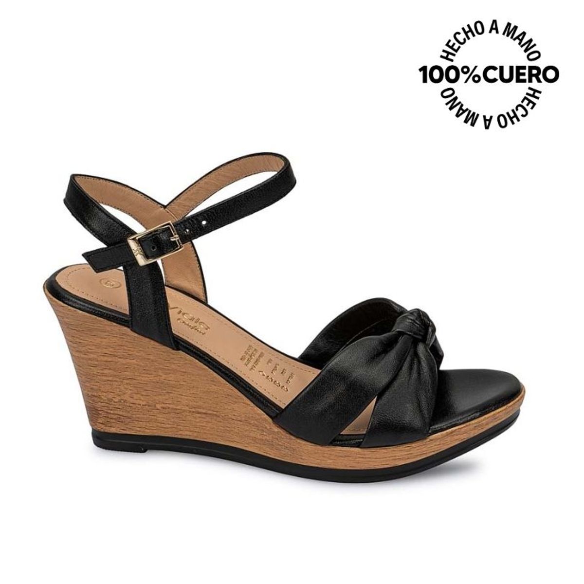 VIALE - Sandalia Dorsay Casual ECO-2503 Negro Viale Cuero