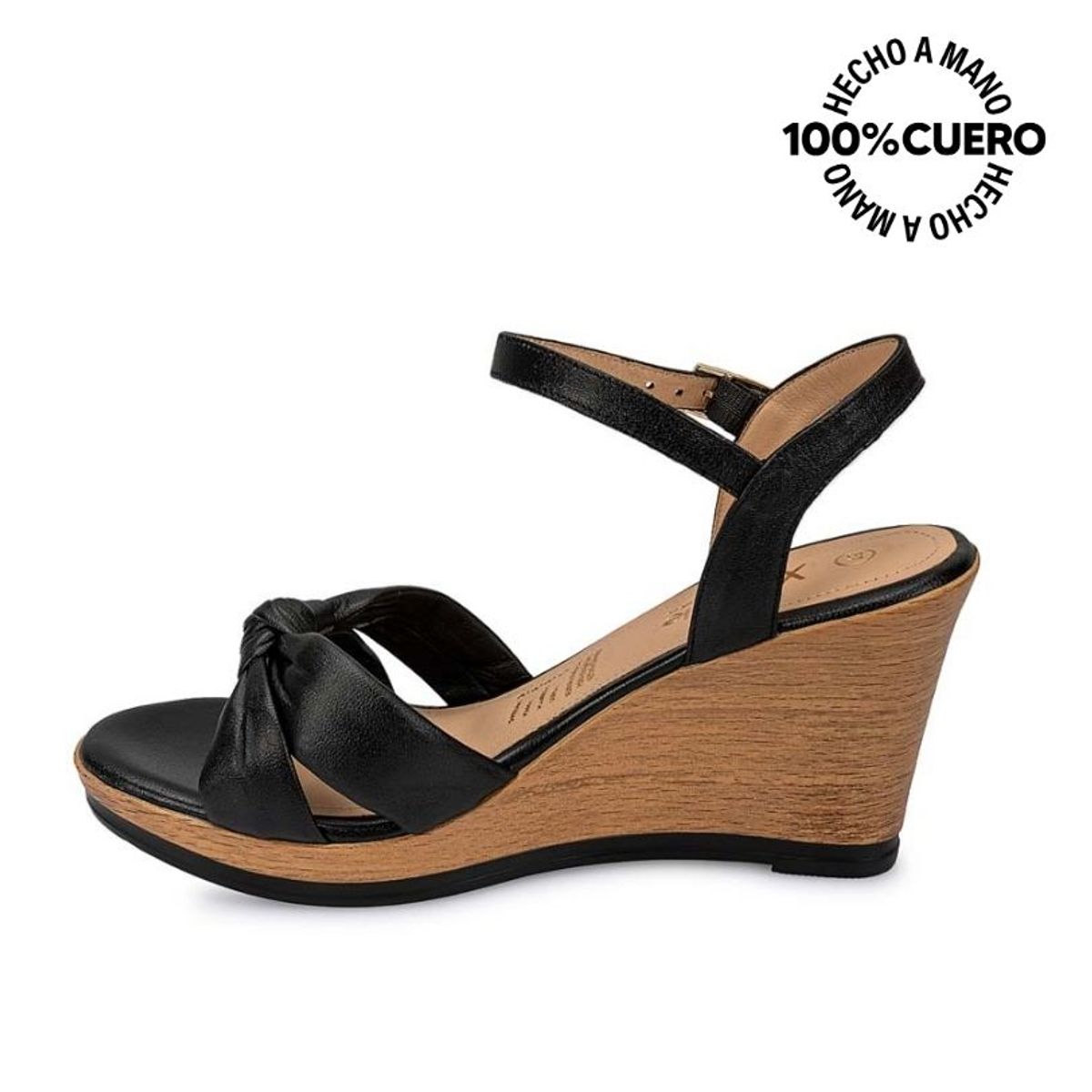 VIALE - Sandalia Dorsay Casual ECO-2503 Negro Viale Cuero