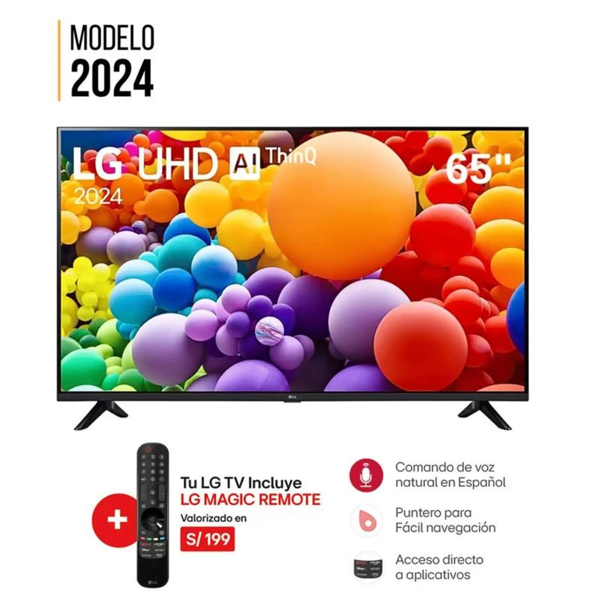 LG - Televisor LG Smart TV 65 LED 4K UHD 65UT7300PSA + CONTROL MAGIC