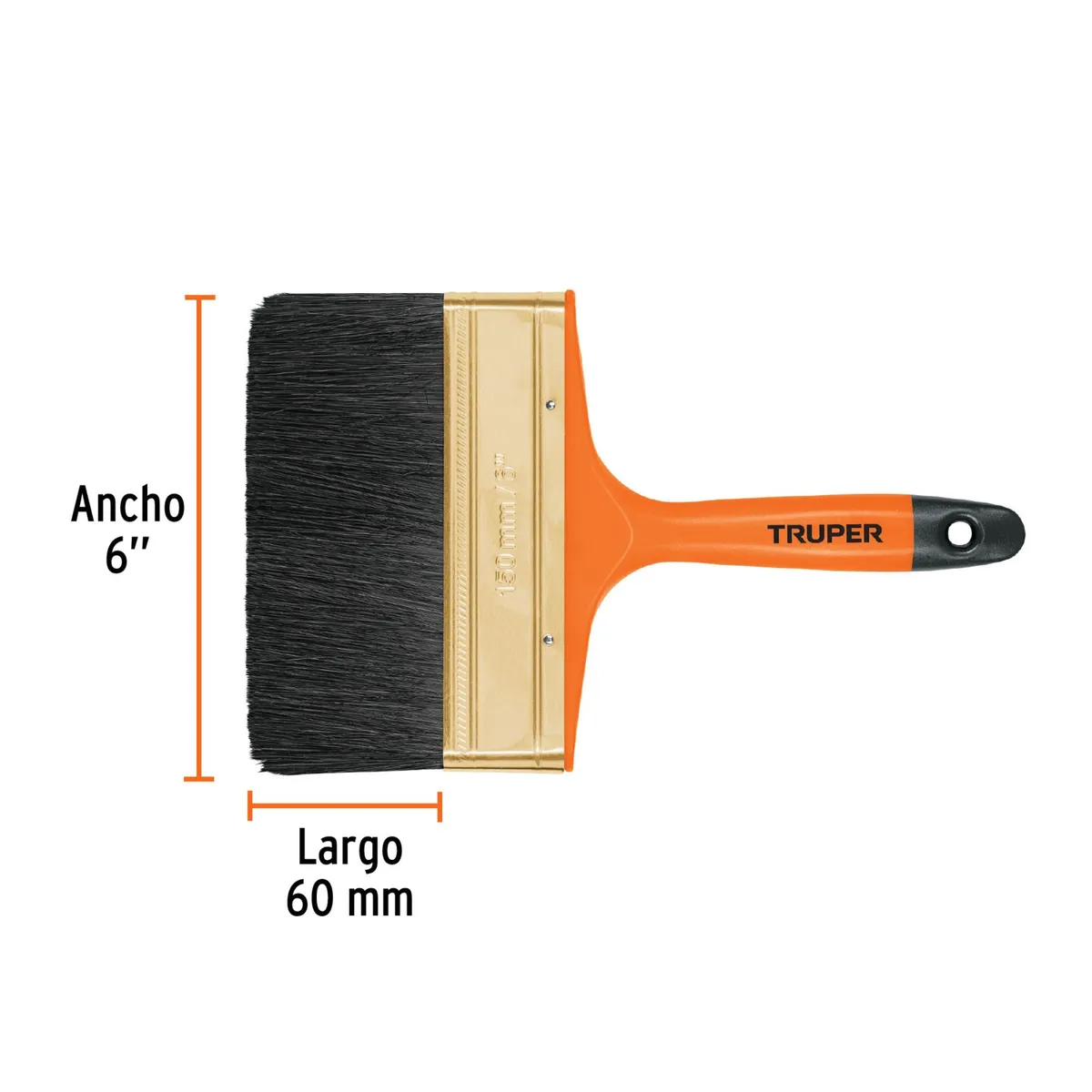 TRUPER - Brocha 6 pulgadas para fino acabado, Truper