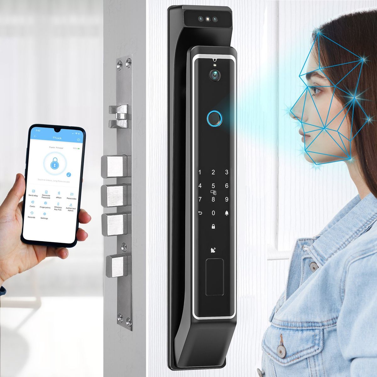 FUERTECO - Cerradura digital con reconocimiento facial ONIX + Asesoría de Instalación