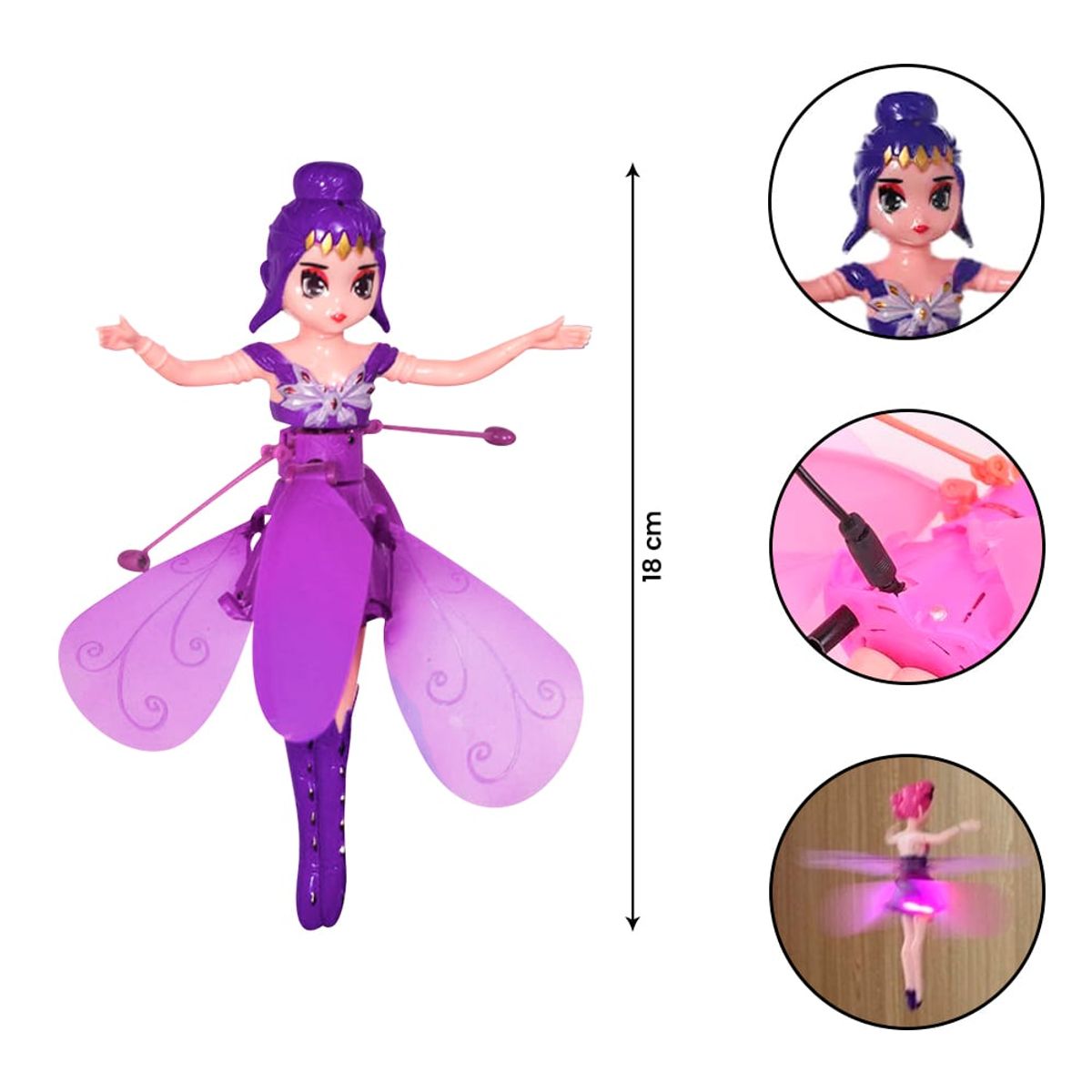 GENERICO - Hadas voladoras con sensor muñecas de juguete Morado