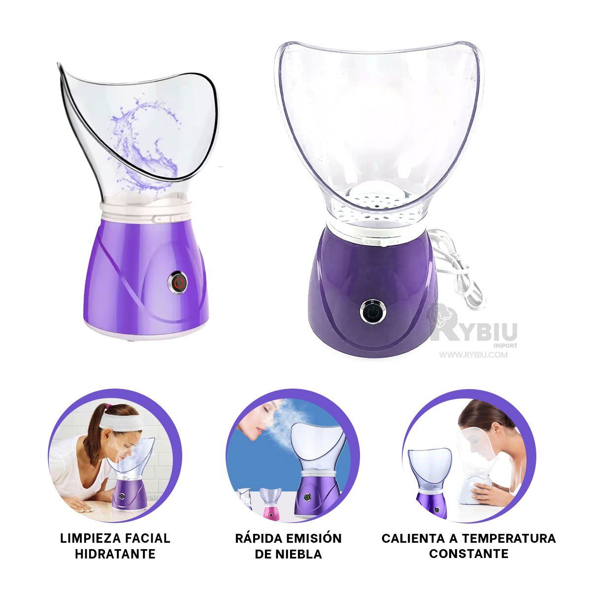 GENERICO - Humidificador Facial Funcional Violeta Y+Ligas de Regalo