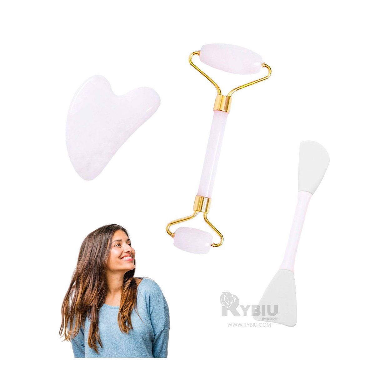 GENERICO - Set para Limpieza de Rostro en Blanco Y+Papel de Regalo_123